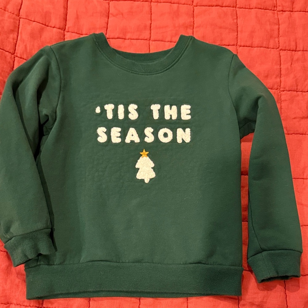 Petit Lim Green Toddler Holiday Sweatshirt Size 4